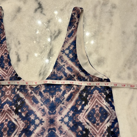 Show me your Mumu lavender and blue sleeveless maxi with asymmetrical hem small - Picture 7 of 8